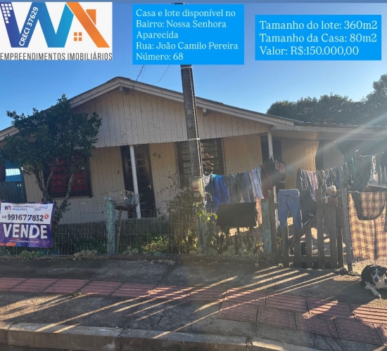 WA EMPREENDIMENTOS VENDE: Lote + Casa