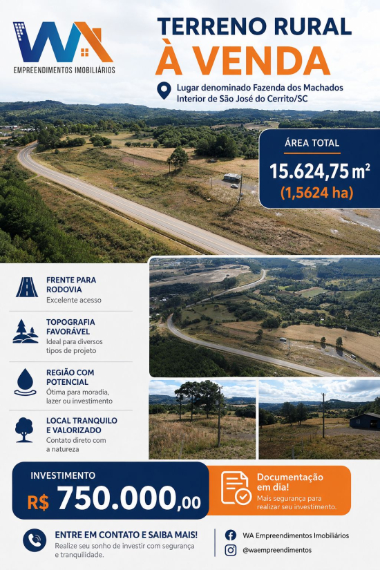 WA EMPREENDIMENTOS VENDE: Fazenda dos Machados